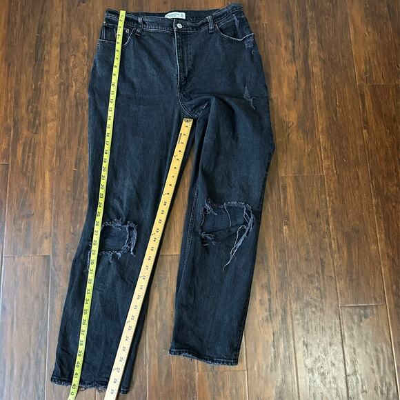 ABERCROMBIE & FITCH Curve Love 90s Straight Jeans Black Ultra HR - Picture 13 of 14